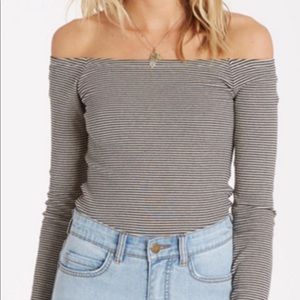 Striped Billabong off the shoulder Top